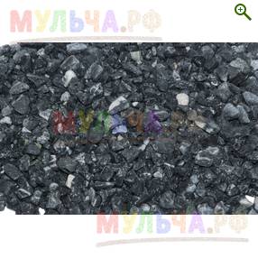 Мрамор черно-серый галтованный, 10-20 мм - Декоративная каменная крошка - купить у производителя Мульча.рф