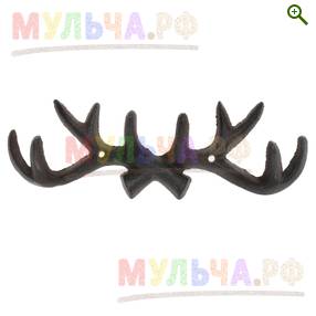 Вешалка на четыре крючка "Рога", L25 W3,5 H9 см - Клетки, гирлянды, фоторамки, корзины, прочее - купить у производителя Мульча.рф