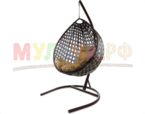 Подробнее о товаре Кресло подвесное Капля Люкс с ротангом коричневое...