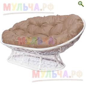 Диван МАМАСАН с ротангом белый - Садовые диваны - купить у производителя Мульча.рф