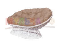 Диван МАМАСАН с ротангом белый