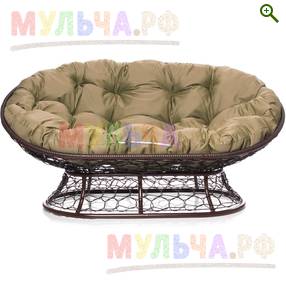 Диван МАМАСАН с ротангом коричневый - Садовая мебель - купить у производителя Мульча.рф