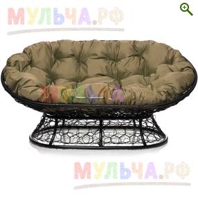 Диван МАМАСАН с ротангом черный - Садовая мебель - купить у производителя Мульча.рф