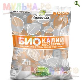 БИО Калий (бесхлорный) K2O - 42%, 1 кг - Удобрения Факториал (Factorial) - купить у производителя Мульча.рф