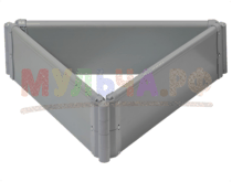 Клумба-конструктор из ПВХ, 3 панели * 0.6 м, высота 22 см, цвет серый