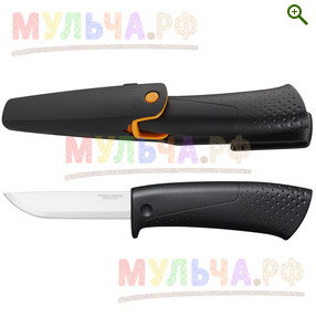 Fiskars Нож с точилкой - Инвентарь Fiskars - купить у производителя Мульча.рф