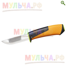 Fiskars Нож для тяжелых работ с точилкой - Инвентарь Fiskars - купить у производителя Мульча.рф