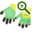 Перчатки нейлоновые с двойным латексным покрытием, желто-зеленые