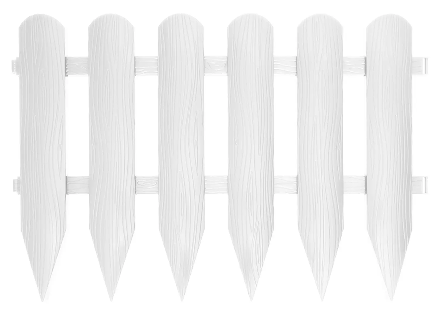 Бордюр Штакетник, белый, (4 модуля * 0.6 м), 0,4 x 2.4 м, кор