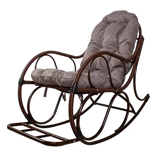 Кресло-качалка Элит, разборное, коричневое, подушка Пепел