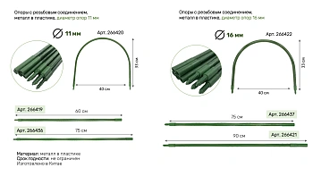 Опора с резьбовым соединением U-образная , металл в пластике, размер 33х40 см, Ø16 мм, шт