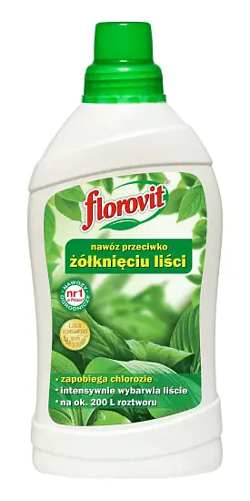 Florovit жидкий против пожелтения листьев, бутылка 1 кг