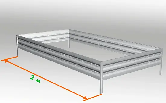 Грядка Perfo металл, 0,4 * 2,0 * 1,0 м, уп 