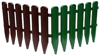 Бордюр Штакетник, белый, (4 модуля * 0.6 м), 0,4 x 2.4 м, кор