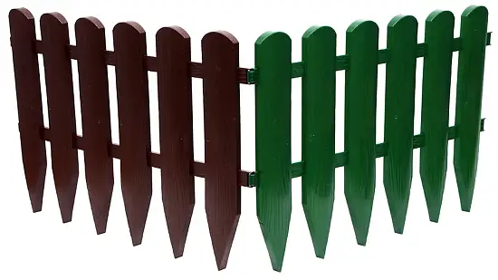 Бордюр Штакетник, белый, (4 модуля * 0.6 м), 0,4 x 2.4 м, кор