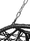 Подвесное кресло ДЛЯ ДВОИХ ЛЮКС с ротангом черное, розовая подушка