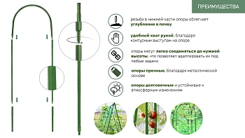 Опора с резьбовым соединением U-образная , металл в пластике, размер 33х40 см, Ø16 мм, шт