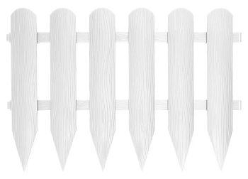 Бордюр Штакетник, белый, (4 модуля * 0.6 м), 0,4 x 2.4 м, кор