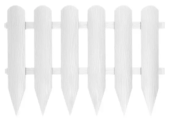 Бордюр Штакетник, белый, (4 модуля * 0.6 м), 0,4 x 2.4 м, кор