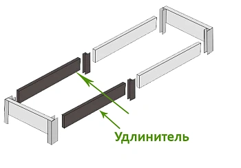 Удлинитель фактурной грядки, графит, 2 м, уп