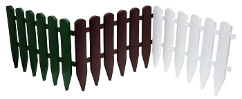 Бордюр Штакетник, белый, (4 модуля * 0.6 м), 0,4 x 2.4 м, кор