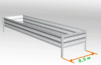 Грядка Perfo металл, 0,2 * 2,0 * 0,5 м, уп
