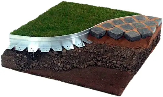 Бордюр секциями УГОЛОК, Алюминиевый, 0,080 x  2,5 м, шт