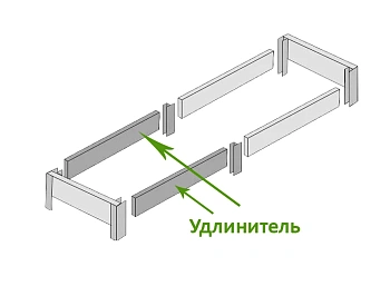 Грядка фактурная из ПВХ, дымчатый, 2,0 х 0,9 х 0,2 м, уп